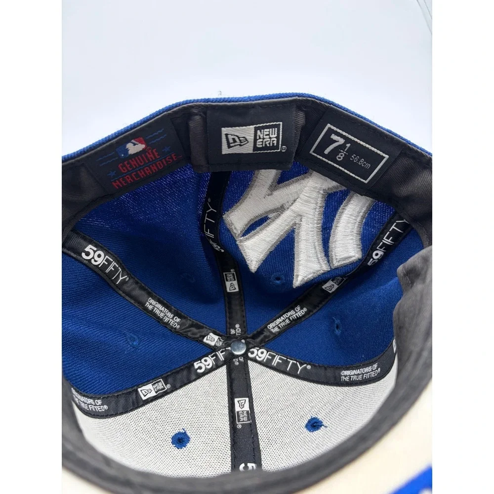 New Era 59FIFTY Fitted Hat Mens 7 1/8 Blue New York Yankees MLB Baseball Cap